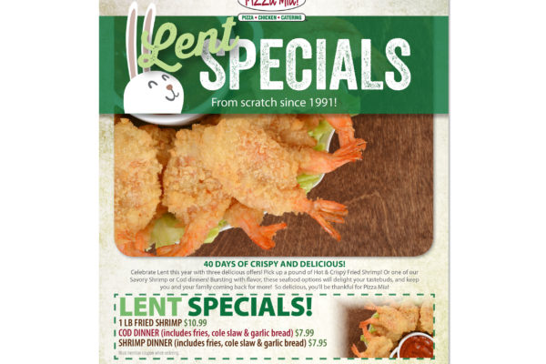 Pizza Mia email: Lent