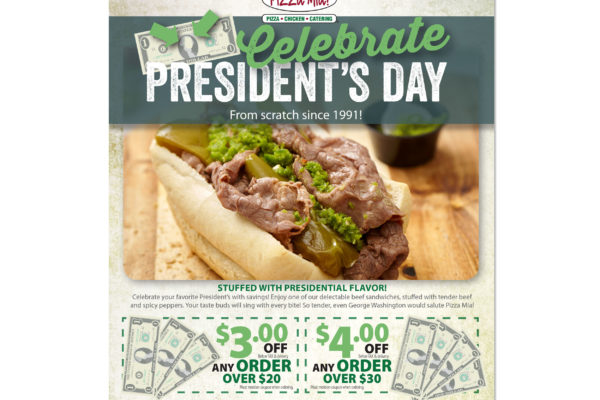 Pizza Mia email: President's Day